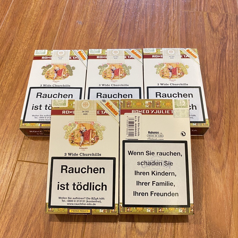 Xì gà Romeo Y Julieta Wide Churchills Tubos - Hộp 3 điếu